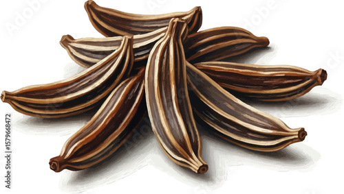 A Handful of Caraway Seeds with oil painting