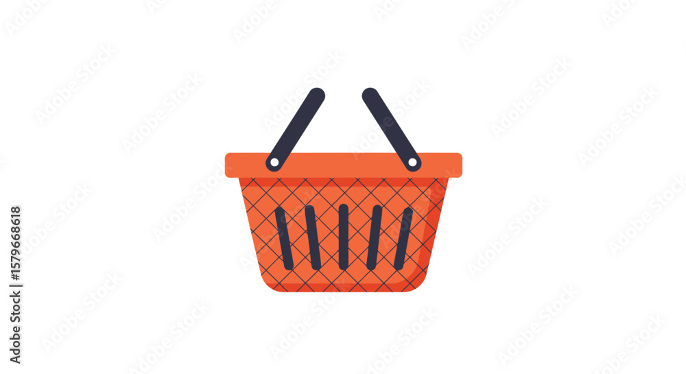 Fototapeta premium Black Shopping Basket Icons on White Background