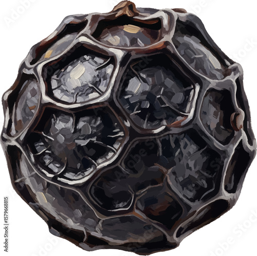 Magnified Peppercorn with oil painting