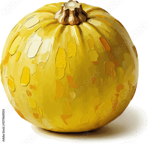 A Spaghetti Squash with oil painting