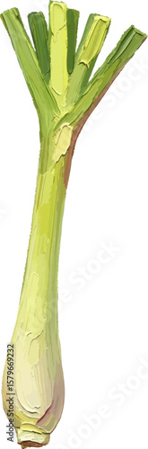 A Stalk of Lemongrass with oil painting