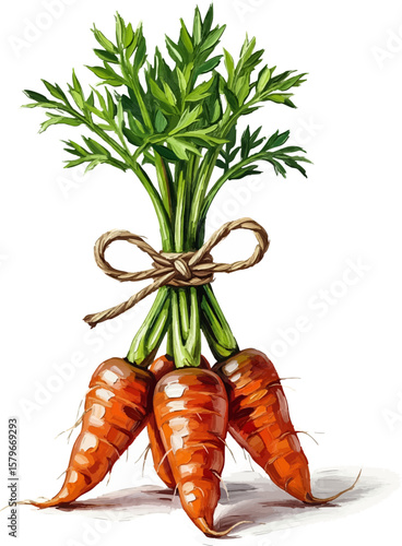 Bunch of Carrots with oil painting