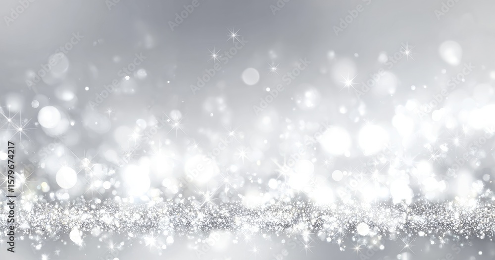 Fototapeta premium Silver glitter background, holiday, abstract, use for website banner