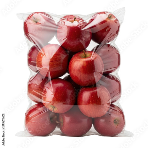 A bag of fresh red apples. Great for healthy eating concepts or product shots.