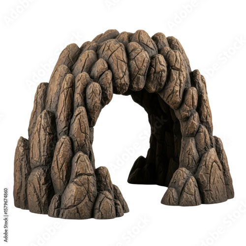 A rocky cave entrance with textured stone. Great for fantasy or prehistoric themes.