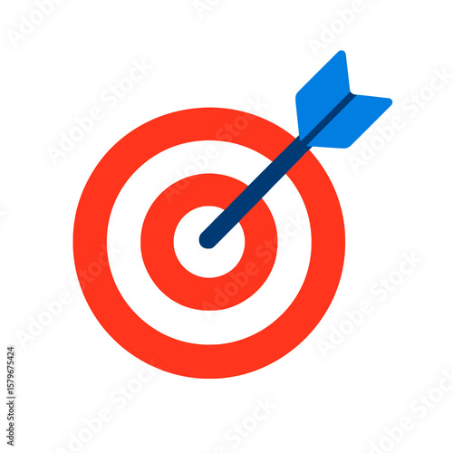 Bullseye Target with Dart – Red & Blue Flat Icon