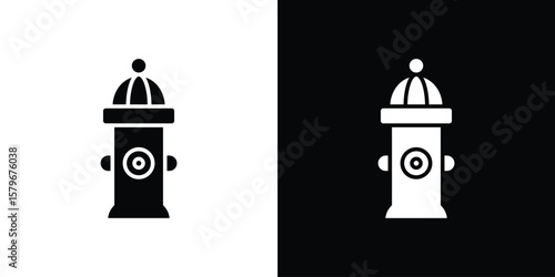 Fotografie Fire hydrant icon Flat Solid Style in black and white colors