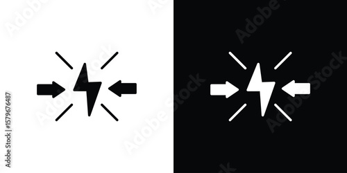 Fotografija Conflict icon Flat Solid Style in black and white colors