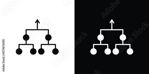 Consolidation icon Flat Solid Style in black and white colors. Vector eps10.