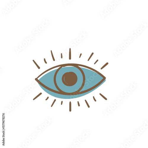 All-Seeing Eye Cartoon Vector Illustration