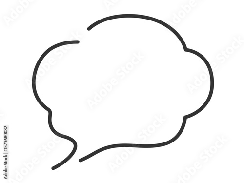 線に抜け感のあるオシャレ吹き出しシンプル_ベクターイラスト