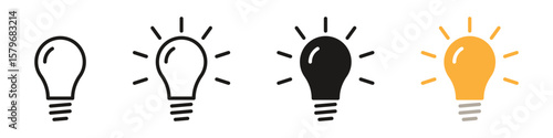 Light bulb icon set. lamp icon symbol collection , creative good idea logo. innovative idea icon sign in flat style. vector illustration
