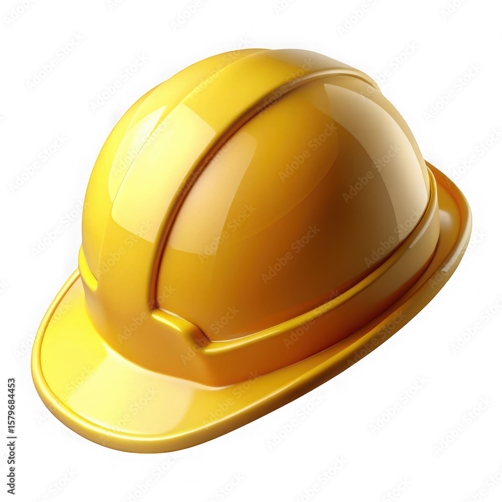 Fototapeta premium Yellow hard hat safety helmet isolated on transparent background