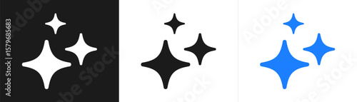 Generative AI logo icon magic sparkle stars symbol , Artificial intelligence sign. Vector ai generated icon blue logo