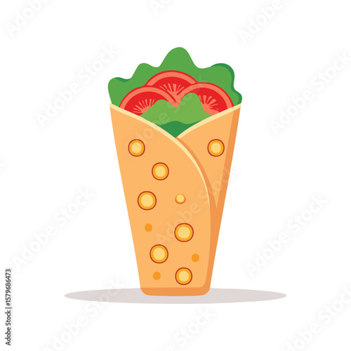 Simple Illustration Shawarma wrapped