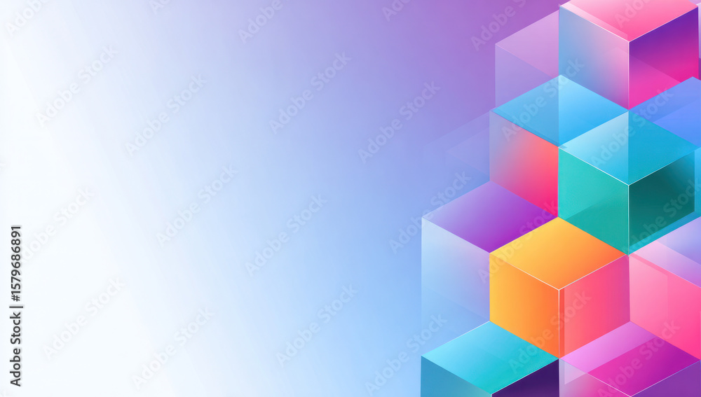 Obraz premium Colorful Geometric Cubes Abstract Background Design