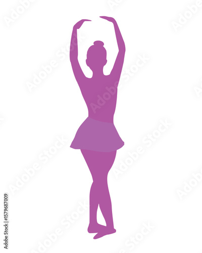 Silhouette of a girl ballet dancer, classical dance