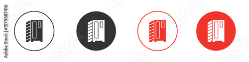 Infrared heat cabin icon symbol. Simple, flat design for web or mobile app. Minimal Vector illustration logotype.