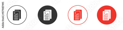 Income statement icon symbol. Simple, flat design for web or mobile app. Minimal Vector illustration logotype.