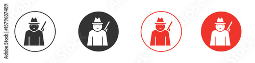 Hunter icon symbol. Simple, flat design for web or mobile app. Minimal Vector illustration logotype.