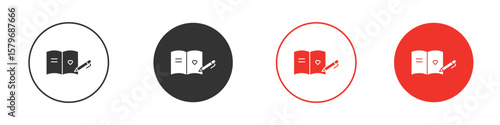 Guests book icon symbol. Simple, flat design for web or mobile app. Minimal Vector illustration logotype.