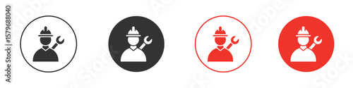 Engineer icon symbol. Simple, flat design for web or mobile app. Minimal Vector illustration logotype.