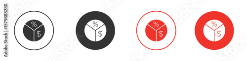 Dividend yield icon symbol. Simple, flat design for web or mobile app. Minimal Vector illustration logotype.
