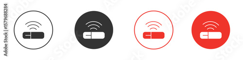 Dog microchip icon symbol. Simple, flat design for web or mobile app. Minimal Vector illustration logotype.