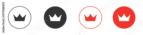 Crown icon symbol. Simple, flat design for web or mobile app. Minimal Vector illustration logotype.