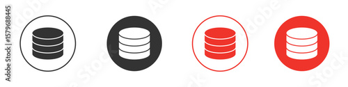Cylinder database icon symbol. Simple, flat design for web or mobile app. Minimal Vector illustration logotype.