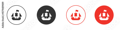 Caravel icon symbol. Simple, flat design for web or mobile app. Minimal Vector illustration logotype.