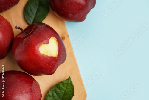 Wooden board of fresh red a...