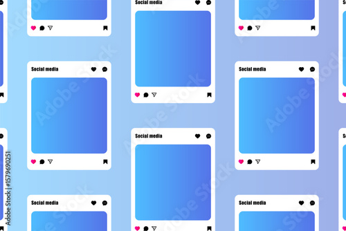 social media post mockup vector like, love, heart, icon symbol. social network carousel post template photos frame, feed web post mock up. mobile app interface template