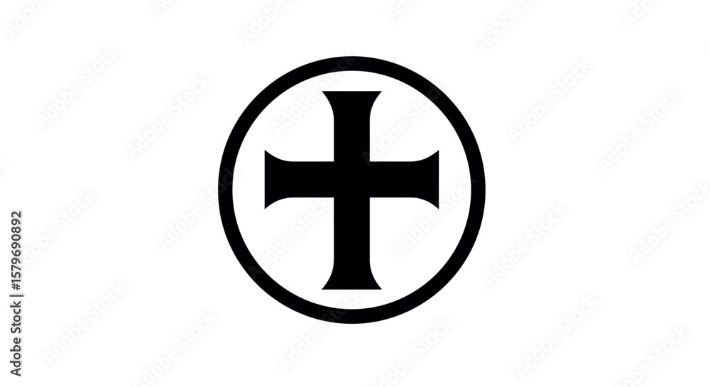 Obraz premium Teutonic Order Cross in Oval Frame