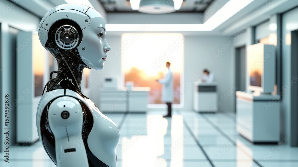Obraz premium Medical robot in modern research facility