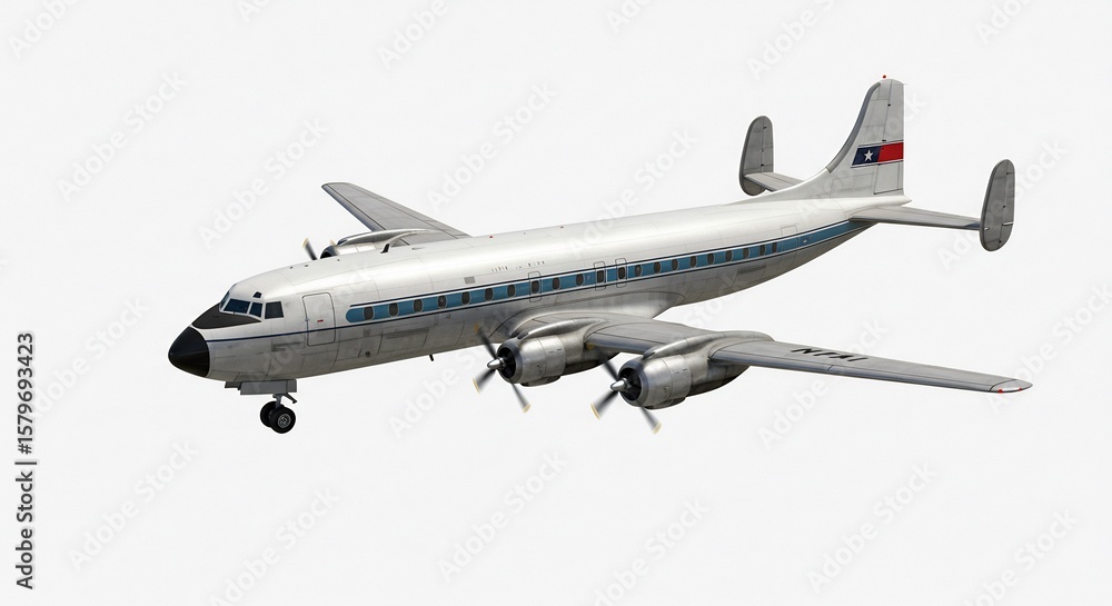 Obraz premium Elegant Vintage Airplane Soaring High Brightly Lit. AI Generated