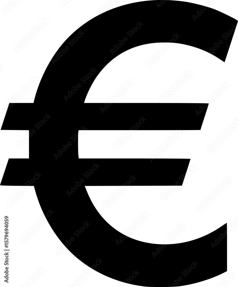 Fototapeta premium euro glyph vector flat icon 