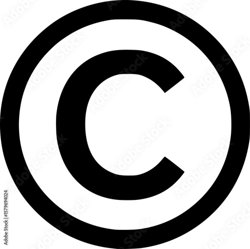 copyright glyph vector flat icon
