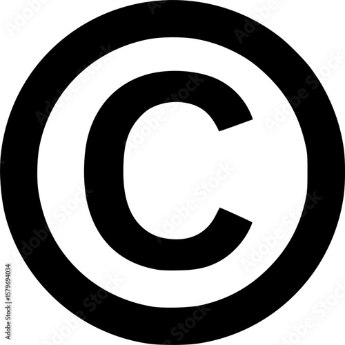 copyright glyph vector flat icon
