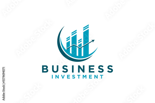 A modern logo symbolizing business investment, growth, and financial success. Vector illustration.