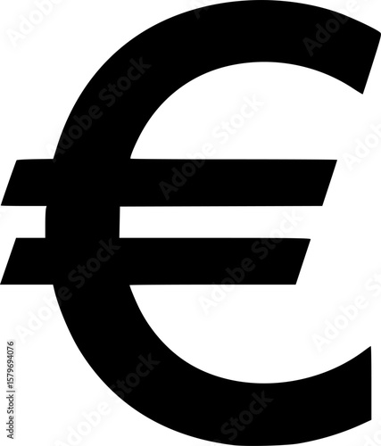 euro glyph vector flat icon
