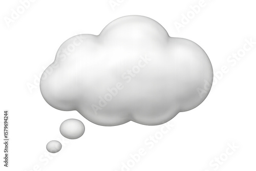 3d rendering of a white thought bubble with transparent background, ideal for expressing thoughts, ideas, or dreams