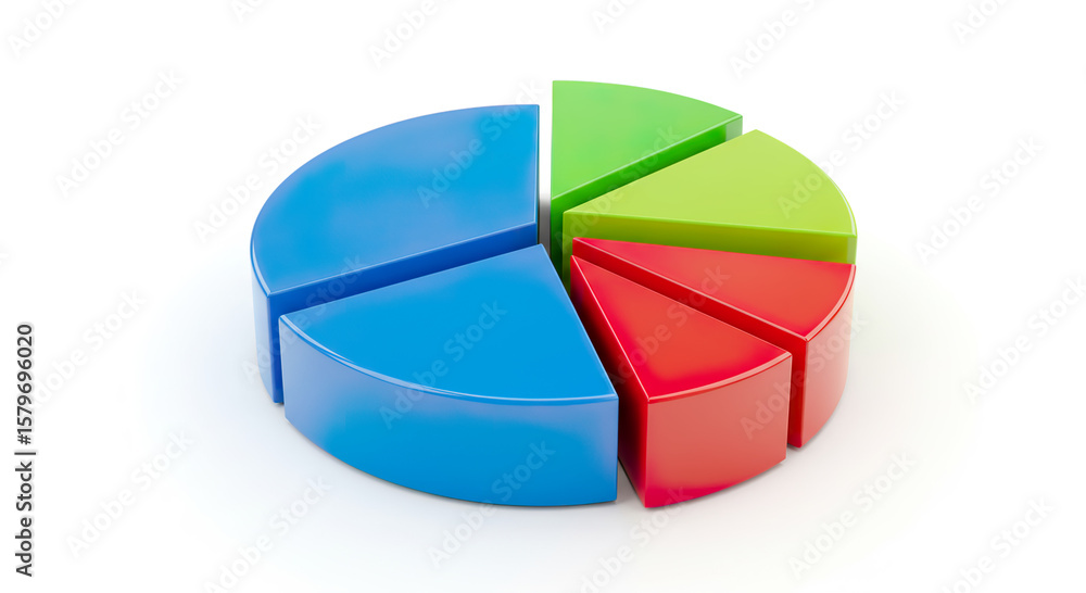 Obraz premium 3d pie chart with colored balls