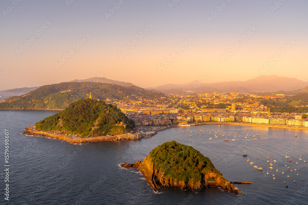 Fototapeta premium Aerial view of San Sebastián in Spain