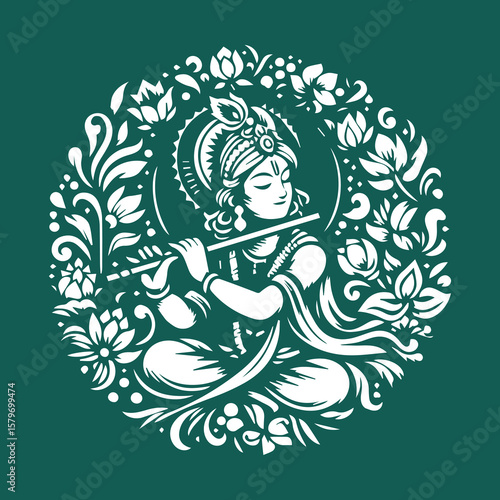 Krishna in the Symphony of Flowers