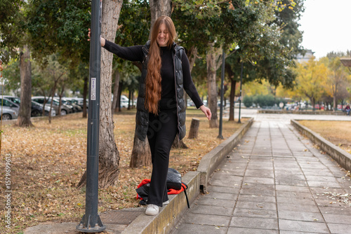 Unedited Portrait of a Young Woman Walking in the City – Facial Expressions Showing Various Emotions