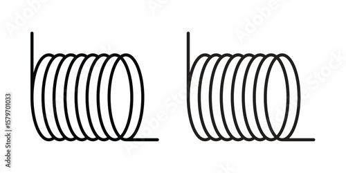 Wire coil icon concept. pixel perfect linear ui icon.