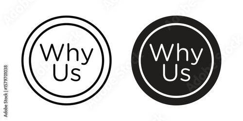 Why us icon concept. pixel perfect linear ui icon.