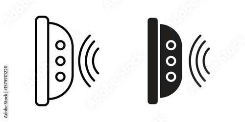 Voice control icon concept. pixel perfect linear ui icon.