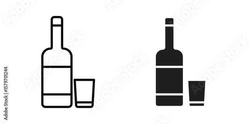 Vodka icon concept. pixel perfect linear ui icon.
